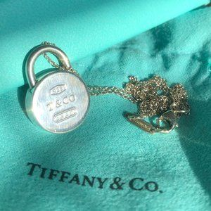 T&Co Sterling Silver Lock Charm and Chain by Tiffany and Co.